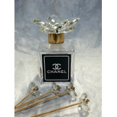 Chanel Decorative Room Fragrance Crystal Glass Bottle Home Decoration with Bamboo Stick - 1