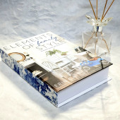 Elements, Openable Decorative Book Box, Fashion Fake Books, Home Decor, Blue - White - 1