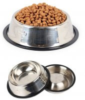 22 cm Paslanmaz Çelik Evcil Hayvan Kedi Köpek Mama Kabı - 1