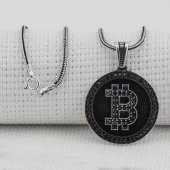 Bitcoin 925 Ayar Gümüş Kolye - 2