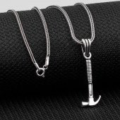 Çekiç Tasarımlı 925 Ayar Gümüş Kolye thumbnail 1