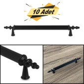 10 Adet Ovacık Mobilya Mutfak Dolap Çekmece Dolabı Kapak Metal Siyah Kulpu Kulbu Kulpları 160 Mm - 1