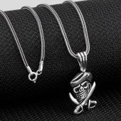 Korsan Temalı 925 Ayar Gümüş Kolye thumbnail 2