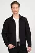Erkek Regular Fit Fermuarlı Gabardin Spor Gömlek Ceket - 2