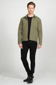 Erkek Regular Fit Fermuarlı Gabardin Spor Gömlek Ceket - 9