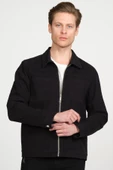 Erkek Regular Fit Fermuarlı Gabardin Spor Gömlek Ceket - 5