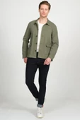 Erkek Regular Fit Düğmeli Gabardin Spor Gömlek Ceket - 9