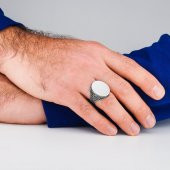 Oval Tasarımlı Düz Parlak 925 Ayar Gümüş Yüzük thumbnail 2