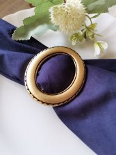 6 Adet Oval Gold Peçete Yüzüğü - 1