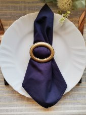6 Adet Oval Gold Peçete Yüzüğü - 2
