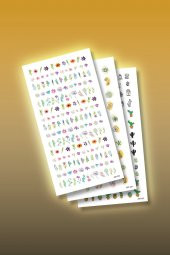 3lü Tırnak Dövmesi Seti, Tırnak Sticker Seti, Nail Art, Tattoo - 1