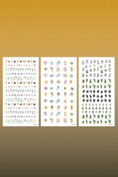 3lü Tırnak Dövmesi Seti, Tırnak Sticker Seti, Nail Art, Tattoo - 2