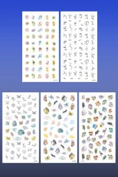 5li Tırnak Dövmesi Seti, Tırnak Sticker Seti, Nail Art, Tattoo - 2