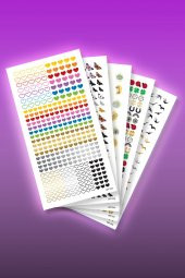 5li Tırnak Dövmesi Seti, Tırnak Sticker Seti, Nail Art, Tattoo - 1