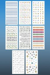 8li Tırnak Dövmesi Seti, Tırnak Sticker Seti, Nail Art, Tattoo - 2