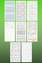8li Tırnak Dövmesi Seti, Tırnak Sticker Seti, Nail Art, Tattoo - 2