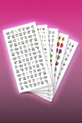 5li Tırnak Dövmesi Seti, Tırnak Sticker Seti, Nail Art, Tattoo - 1