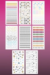 8li Tırnak Dövmesi Seti, Tırnak Sticker Seti, Nail Art, Tattoo - 2