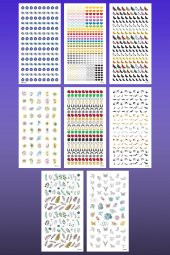 8li Tırnak Dövmesi Seti, Tırnak Sticker Seti, Nail Art, Tattoo - 2