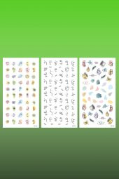 3lü Tırnak Dövmesi Seti, Tırnak Sticker Seti, Nail Art, Tattoo - 2