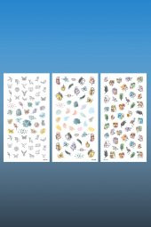 3lü Tırnak Dövmesi Seti, Tırnak Sticker Seti, Nail Art, Tattoo thumbnail 2