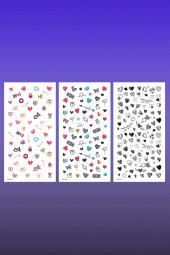 3lü Tırnak Dövmesi Seti, Tırnak Sticker Seti, Nail Art, Tattoo - 2