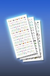3lü Tırnak Dövmesi Seti, Tırnak Sticker Seti, Nail Art, Tattoo - 1