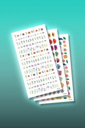 3lü Tırnak Dövmesi Seti, Tırnak Sticker Seti, Nail Art, Tattoo - 1