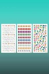 3lü Tırnak Dövmesi Seti, Tırnak Sticker Seti, Nail Art, Tattoo - 2