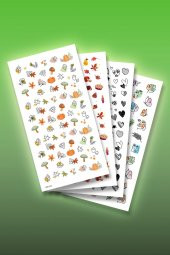 4lü Tırnak Dövmesi Seti, Tırnak Sticker Seti, Nail Art, Tattoo - 1
