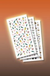 3lü Tırnak Dövmesi Seti, Tırnak Sticker Seti, Nail Art, Tattoo - 1