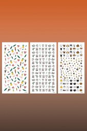 3lü Tırnak Dövmesi Seti, Tırnak Sticker Seti, Nail Art, Tattoo - 2