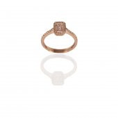 14 Ayar Küçük Baget Taş Beyaz Altın Yüzük thumbnail 2