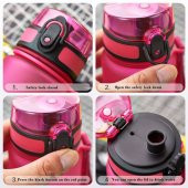 Uzspace 3026-2 - 500 ml Kırmızı Tritan Matara/Suluk (Kırılmaz) - 3