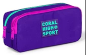 Coral High Sport İki Gözlü Mor Kalem Çantası - 1