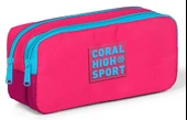 Coral High Sport Pembe-Kırmızı-Mavi Kalem Çantası - İki Gözlü - 1