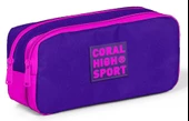 Coral High Sport İki Gözlü Mor Pembe Kalem Çantası - 1