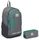 Coral High Sport Açık Gri Okul Çantası ve Kalemlik Seti - Ortaokul ve Lise - 1
