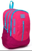 Coral High Sport Pembe Kırmızı Okul ve Günlük Sırt Çantası - Dört Gözlü - USB ve AUX Soketli thumbnail 1