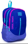 Coral High Sport Lacivert Pembe Okul ve Günlük Sırt Çantası - Dört Gözlü - USB ve AUX Soketli thumbnail 1