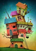Nova 2x1000 Parça Fantastik Evler ve Kitap Sokağı Puzzle Seti - 2