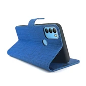 General Mobile GM 21 Plus Kılıf FitCase Fabric Kapaklı Cüzdanlı - 11