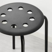 Tabure, Siyah IKEA Genişlik 40Cm Siyah Renk Yuvarlak Tabure - 2