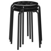 Tabure, Siyah IKEA Genişlik 40Cm Siyah Renk Yuvarlak Tabure - 3