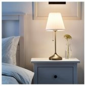 Abajur, Beyaz-Pirinç Rengi Masa Lambası 55 cm 75 W - 2