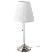 Abajur, Nikel Kaplama-Beyaz Masa Lambası 55 cm 75 W - 1