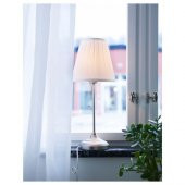 Abajur, Nikel Kaplama-Beyaz Masa Lambası 55 cm 75 W - 5