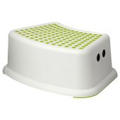 Çocuk Tabure 37x13 cm IKEA ,Tuvalet Basamağı,Oturak Yeşil-Beyaz Kaydırmaz Taban Tabure - 1