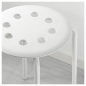 Tabure,Beyaz IKEA Genişlik 40Cm Beyaz Renk Yuvarlak Tabure - 2