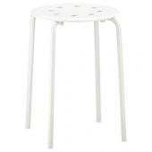 Tabure,Beyaz IKEA Genişlik 40Cm Beyaz Renk Yuvarlak Tabure - 1